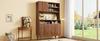 Sideboard, Tall Cabinet Kitchen Cabinet Buffet Cabinet Storage Cabinet with Drawer Doors Open Shelves MDF PB Wood Cabinet with Solid Wood Feet