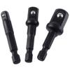 For Screwdriver Handle Tool 3Pcs 65-73mm Impact Socket Adapter 1/4 3/8 1/2 Inch Nut Driver Sockets Hex Shank Extension