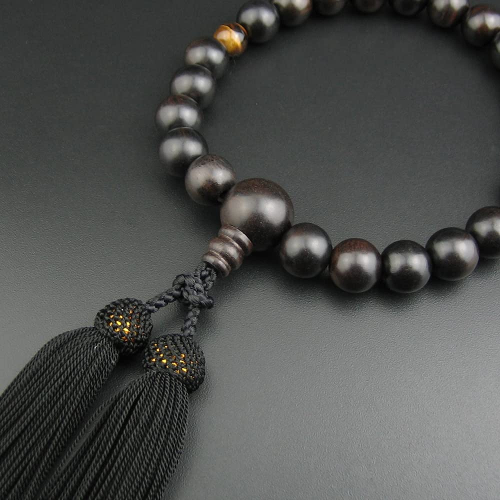 Четки Myorenka для молитвы 22 Tenjyoku Тигровый глаз Камень Четки для молитвы Сумка для молитвы одной рукой Неформальная молитва Для молитвы Стильные буддийские мужчины, Juzu,