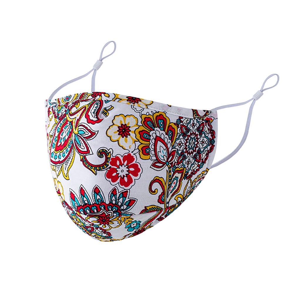 1 шт. Взрослая моющаяся дышащая защитная маска для лица с цветочным принтом