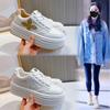 Leather little white shoes women's 2025 spring new muffin platform single shoes women's height-increasing sports women's shoes versatile shoes child