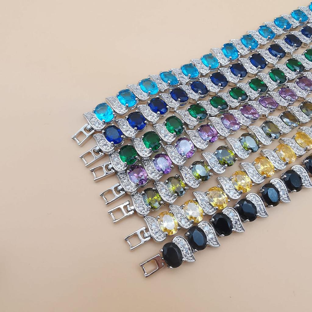 Браслет «Куриная ножка» имитация Танзании Европейский и Американский браслет с покрытием из платинового кристалла для женщин Роскошный многоцветный
