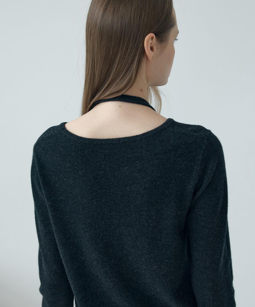 AHWE Halter Slit Knit_Charcoal
