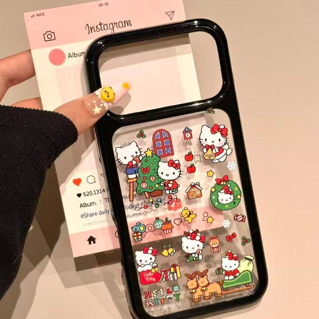 Чехол-бампер KT Cat с черной рамкой по всему экрану для Apple iPhone 17 Pro Max/16 Pro/15/14