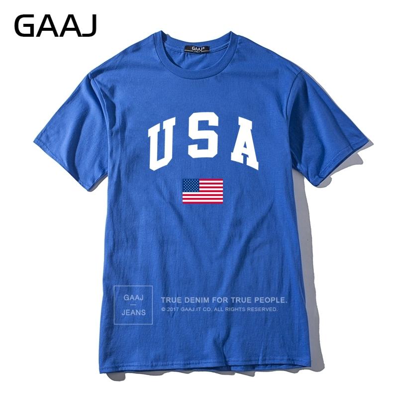 GAAJ USA Американский флаг Мужская футболка Топ Высококачественные 100% хлопковые футболки Для мужчины Футболка Печатный бренд Одежда Повседневная уличная одежда