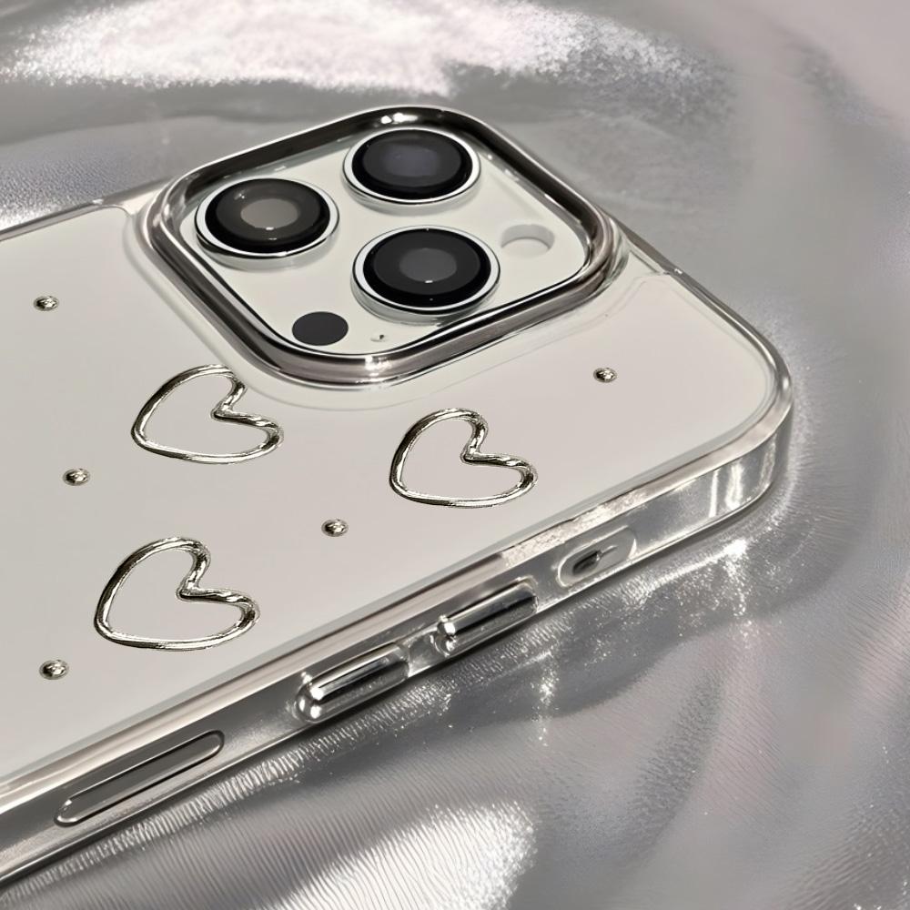 Модный Изысканный Чехол для Телефона с Бантиками и Сердечками для IPhone 17 Air 16 Pro Max 15 Pro 14 13 12 11 Прозрачный Защитный Чехол-Оболочка