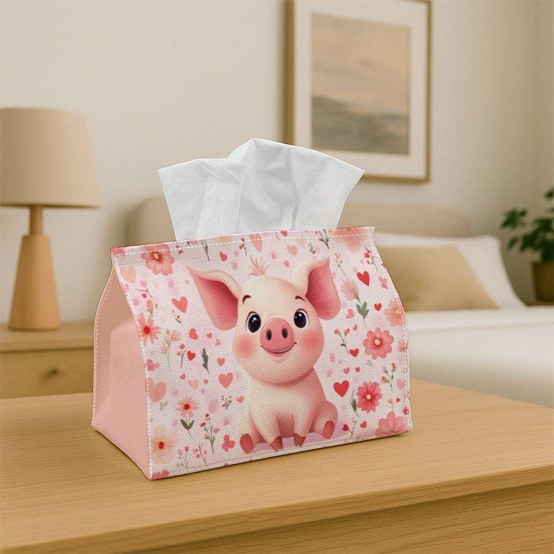 1pc Pig-Shaped Napkin Holder with Pink Floral Napkin Dispenser - Adorable Bank Suitable for Home, Kitchen, Parties, Decor, Table Centerpiece - Napkin
