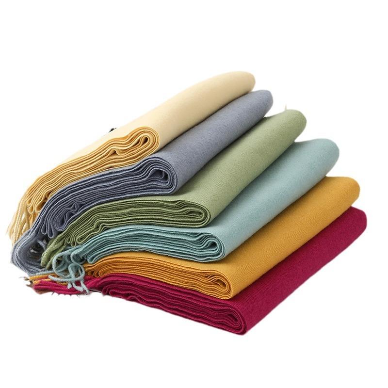 Women'S Thick Warm Solid Color Scarf Autumn And Winter New Style Cashmere Scarf Versatile Wool Scarf