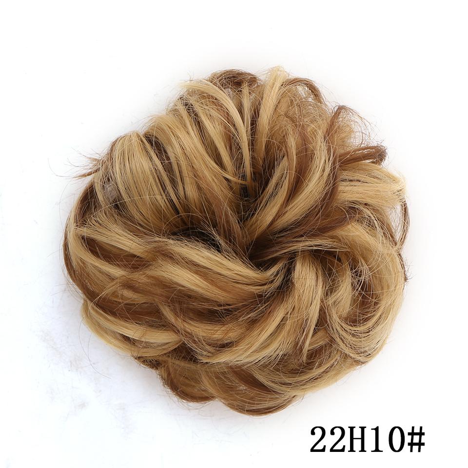 Messy Scrunchies Synthetic Hair Bun With Elastic Band Natural Fake Hair Tie Pieces Ponytail Colored Black Purple Pink Green Gray For Woman Chignon