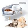 Elevated Dual Bowl Pet Feeder - Adjustable Height Cat & Dog Dish with Water Bowl for Comfortable Feeding & Hydration