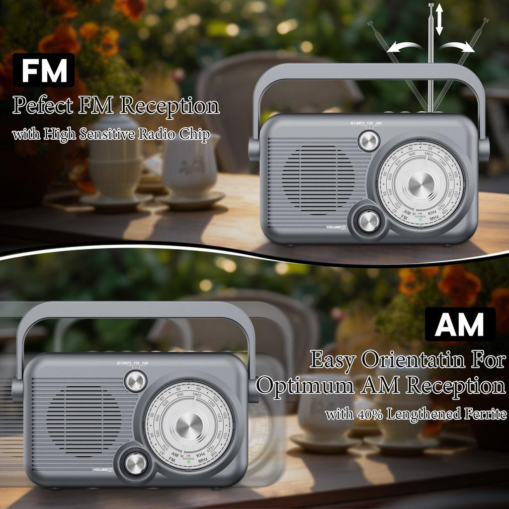 Multifunctional Wireless Bluetooth Speaker Full Band FM/AM Radio Card U Disk High Volume MP3 Player