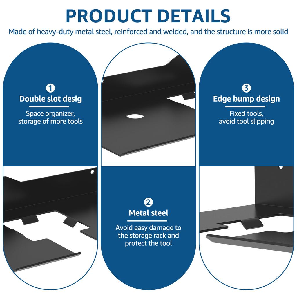 Wall Mounted Trimmer Rack Garden Power Tool Hanger Weed Whackers Holder Multipurpose Trimmer Hanger Space Saving Garage Hook