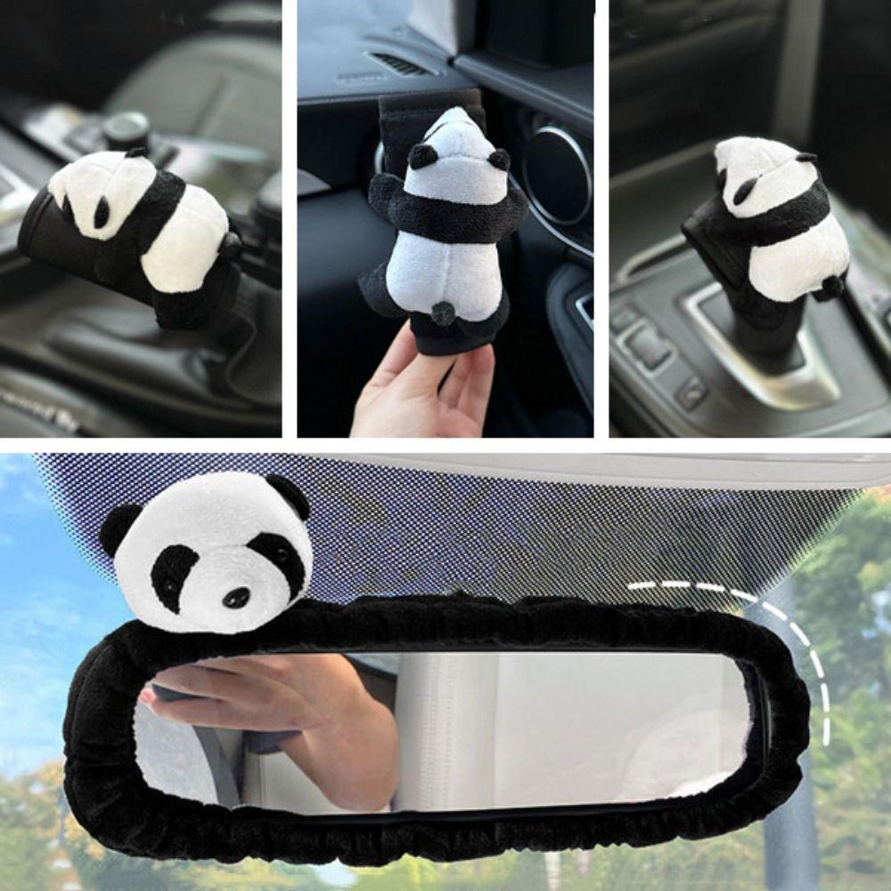 Мягкий плюшевый чехол для рычага переключения передач, чехол для ручного тормоза, чехол для коробки передач, чехол для зеркала заднего вида, внутреннее украшение
