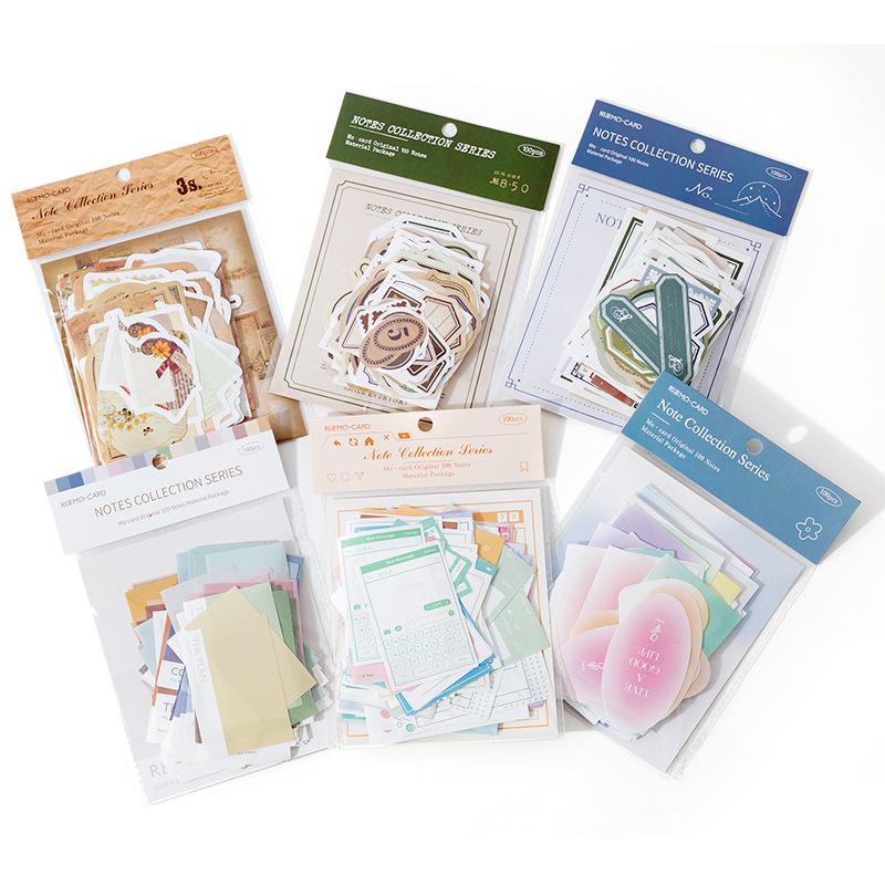 Vintage Bag Material 100pcspack Note Decorative Backing Paper Diy Craft Scrapbooking Accessories