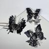 Кольцо с бабочкой в ​​стиле панк, черное преувеличенное готическое трехмерное винтажное кольцо в подарок