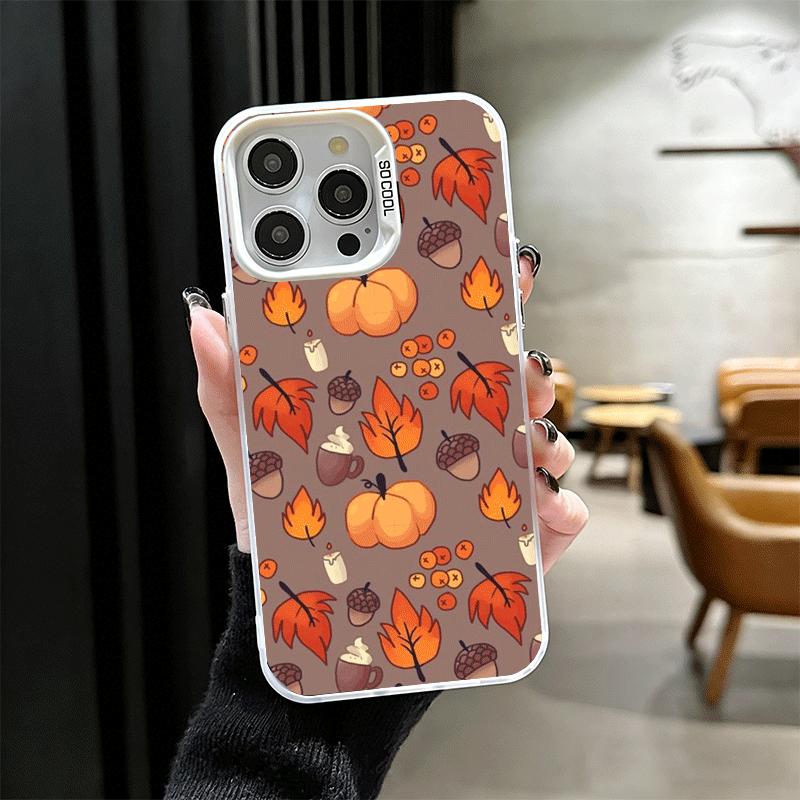 Тыква Счастливой Осени Мягкий Чехол для Телефона iPhone 15 16 17 Pro Max 17Air 16E 14 Plus 13 12 Mini Ударопрочный Задний Корпус