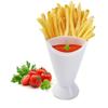 Подставка для картофеля фри, ассортимент, соус, чипсы, дип, конус для закусок, пластиковый стаканчик для дипа, две горловины, посуда, поднос, контейнер, кухонный инструмент