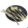 7pcs Restaurant Dinnerware Set Knife Fork Spoon Kitchen Tableware Set 304 Stainless Steel Metal Flatware Restaurant Accessories