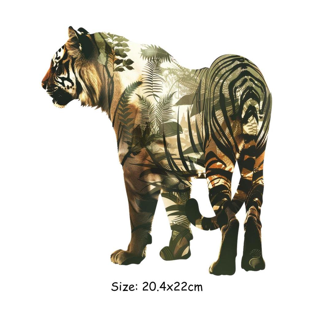 Творческие животные с пейзажем Термоперевод Винил Лесные животные Parches Ropa Футболки Толстовки Сделай Сам Одежда Наклейки Пользовательские