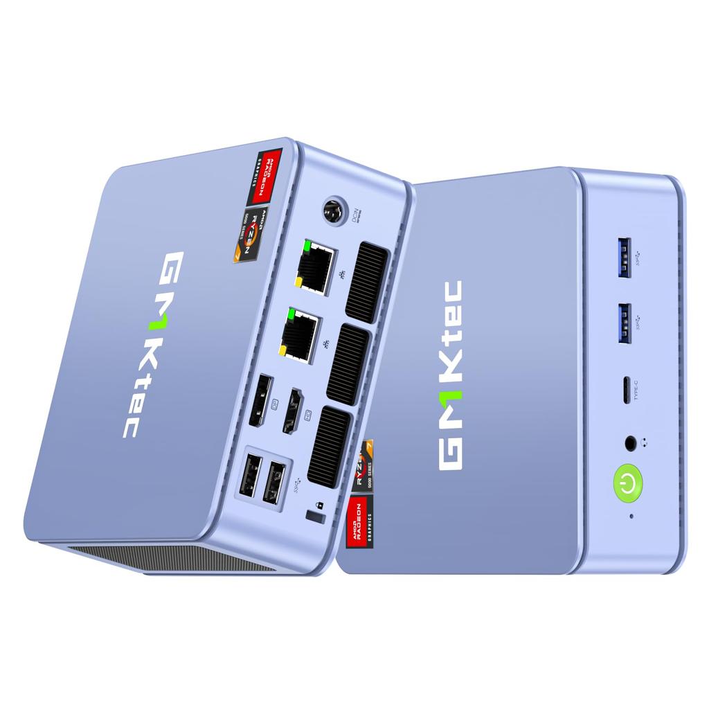 GMKtec Mini PC AMD Ryzen 7 5825U Max Mini Pc SSD Windows11 Pro Mini PC 3 Screens Simultaneous Output LAN WiFi6 Nucbox M5 Plus Small PC (8C/16T