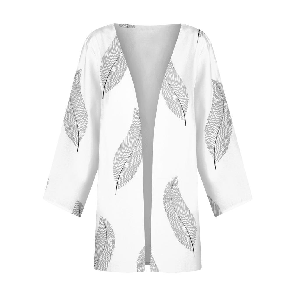 Женская повседневная модная легкая куртка средней длины с принтом в стиле ретро, кардиган