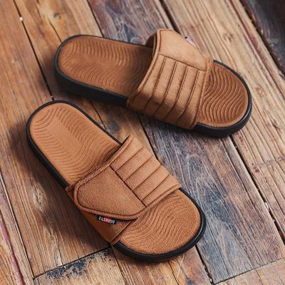 Мужские регулируемые тапочки на липучке, мягкая дышащая подошва, нескользящие, удобные для домашнего использования.