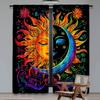 2Pcs Whimsical Abstract Sun Moon Pattern Curtains Fantasy Style Suitable For Living Room Dining Room Kitchen Bedroom Bathroom