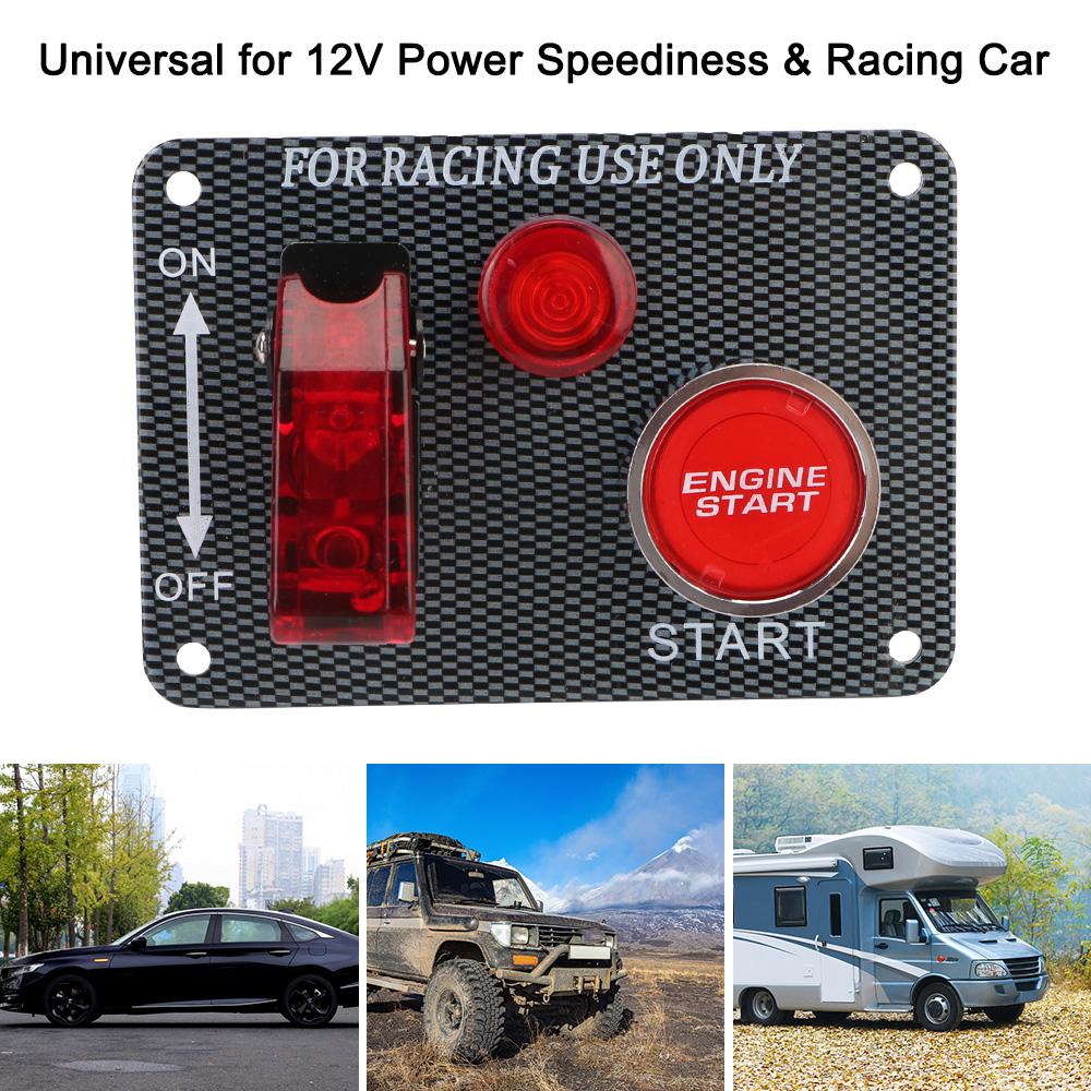 Кнопочный переключатель запуска, 2 тумблера, панель переключателя автомобиля для модификации автомобиля, 12 В, 30 А, переключатель зажигания, панель двигателя