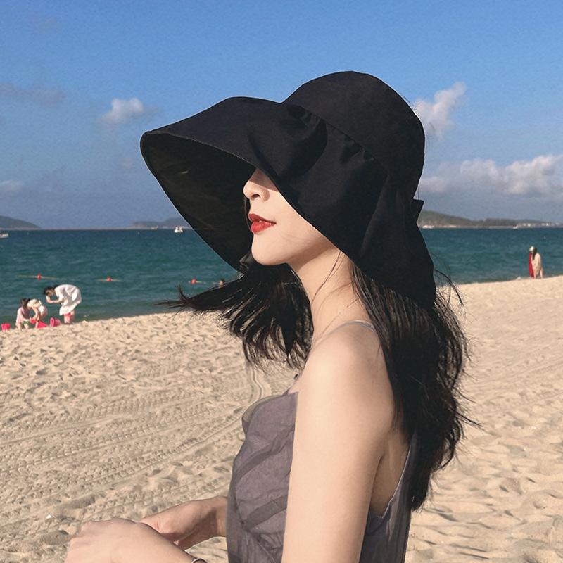 Spring and Summer UV Vinyl Empty Top Sunscreen Hat Women's UV Protection Face Cover Sun Hat Children's Summer Big Edge Sun Hat