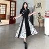 Платье Cheongsam в китайском стиле с принтом в стиле ретро, ​​тонкое платье с лоскутной талией