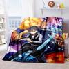 The 3D printed "Sword Art Online" flannel blanket is warm, comfortable, and soft, suitable for use in bedrooms, beds, sofas, 001