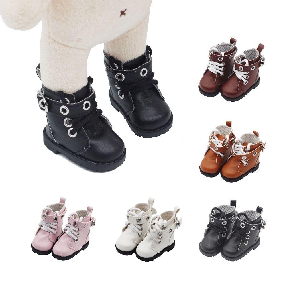 1 Pair Casual Wear Doll PU Leather Shoes Lightweight 20cm Doll Leather Boots DIY Doll