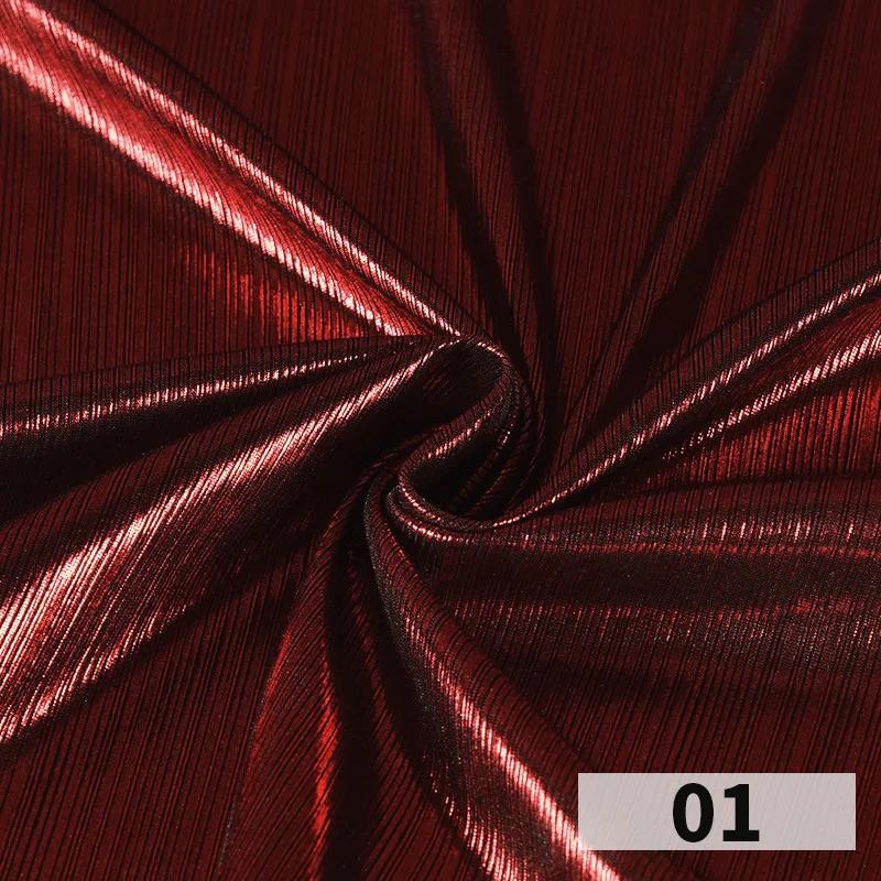 1x1.45 Meter Metallic Gliter Soft Fabric Shiny Gold Silver Fashion High Stretch Bright Silky Cloth for Diy Sewing Dress Fabrics