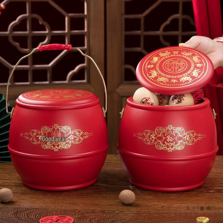 Bridal Dowry Gift: Happy Red Wedding Bucket