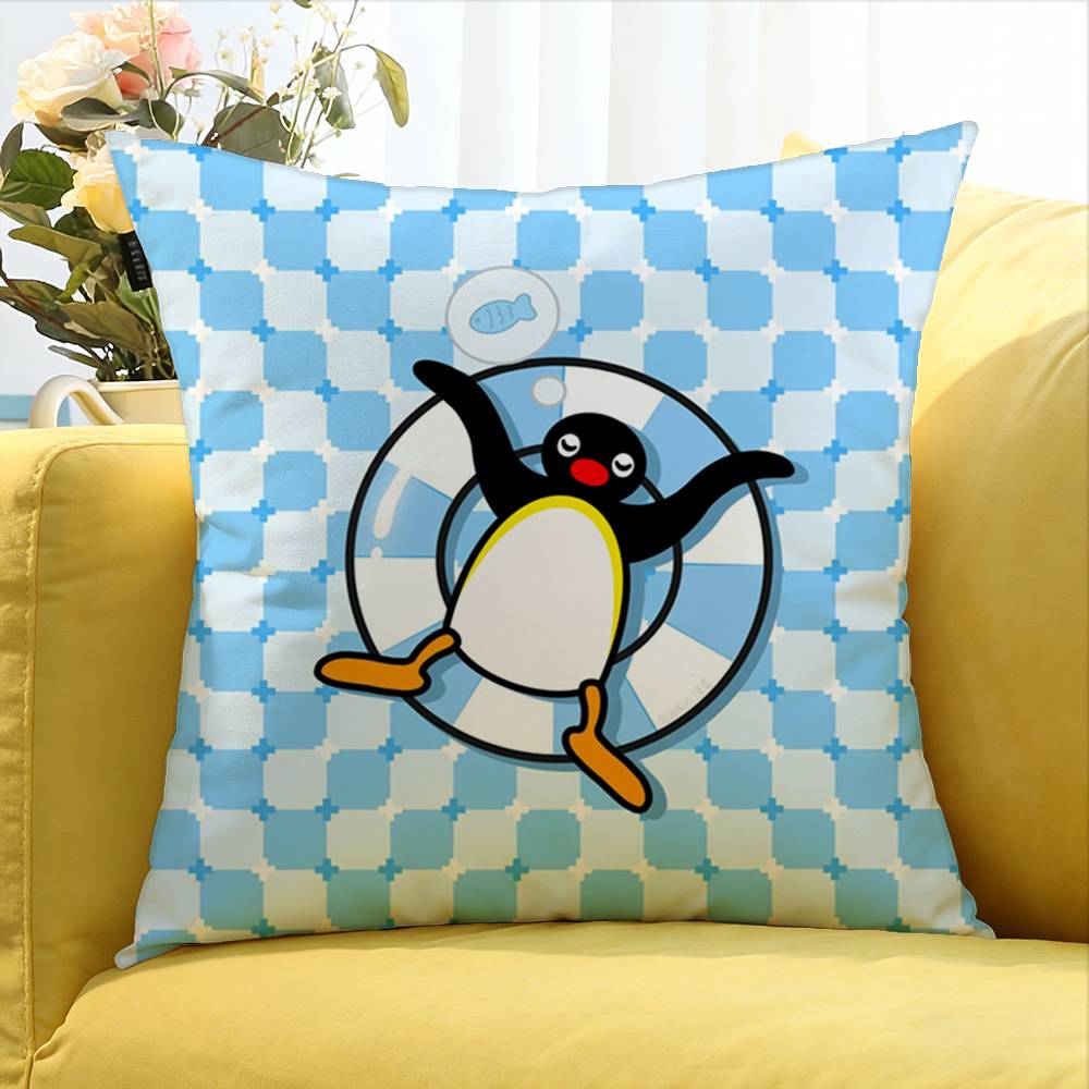 Cartoon Cute Pingu Penguin Various Sizes Square Pillow Case For Car Home Bedchamber Decor