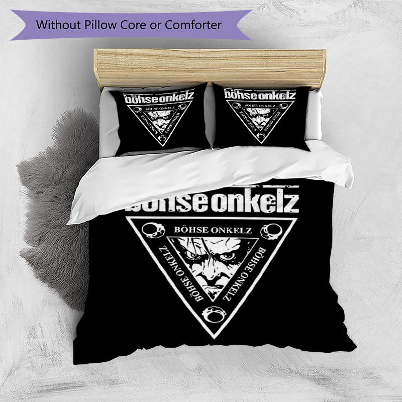 3pcs Duvet Cover Set (1*Duvet Cover + 2*Pillowcase, Without Core), Bohse Onkelz Print Bedding Set, Bedroom Decor, All‑Season, Birthday Gift