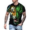 Модная мужская футболка с 3D принтом тигра, повседневная футболка большого размера с круглым вырезом и коротким рукавом, летние уличные топы в стиле хип-хоп с животными, футболки