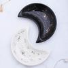Ceramic Moon Shape Small Jewelry Dish Trays Earrings Necklace Ring Storage Plates Fruit Dessert Display Bowl Decoration Tray
