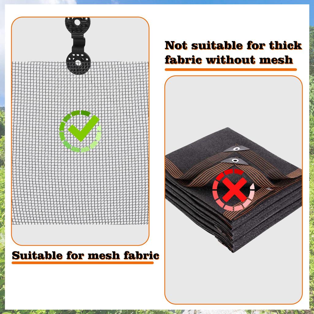 100 Pcs Shade Cloth Heavy Duty Lock Grip Removable and Reusable Shade Cloth Plastic Clips Greenhouse Shade Cloth Fix Clamp