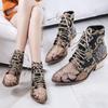 Women's Ethnic Style Retro Embroidered Boots Pointed Boots Thick Heel Boots