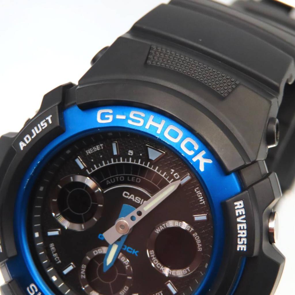 CASIO Watch Quartz Analog-Digital Calendar Black Dial Blue Tone Maximum Wrist Size 21cm G-SHOCK AW-591 Approx.