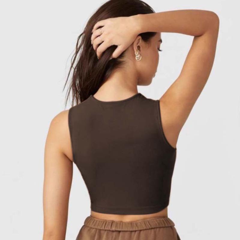 Женский облегающий жилет для йоги в корейском стиле - безрукавка для бега и фитнеса