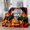 Мягкое фланелевое одеяло Monster Truck 3D Monster Jam Cartoon для кровати, спальни, дивана, пикника, плед для отдыха на свежем воздухе, подарок