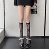 Women Sexy Floral Print Mesh Stockings Knee High Socks Soft Nylon Elastic Fishnet Fashion Long Leg Socks Designer Sheer Socks