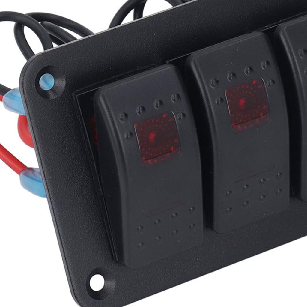 6 Gang Rocker Panel LED Backlit On Off Waterproof Circuit for Car RV Bus Marine Boat ATV UTV