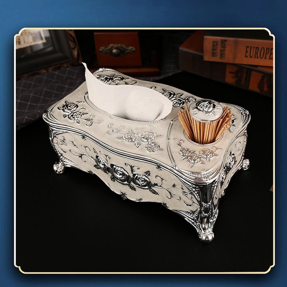 Toothpick Slot Tissue Box Cover Strong PP Tissue Box Holder Decorative Tissue Cover For Office