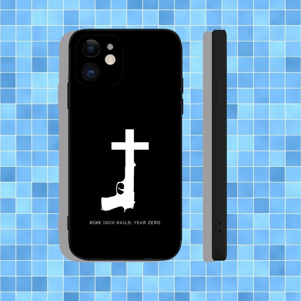 Nine Inch The Downward Spiral Phone Case For iPhone 16,15,14,13,12,11,Pro,Max,Plus,X,XS,XR,SE,8,7,Mini,Soft Silicone Black Case