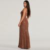 Women's Shiny Diamonds Sexy Halter Split Long Dresses