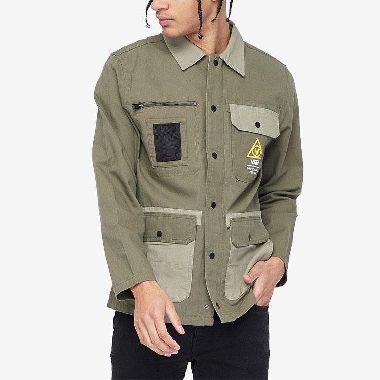 Vans Цветные блоки многокарманная рабочая куртка для улицы повседневная мужская куртка армейско-зеленый VN0A4RQ4ZIP1