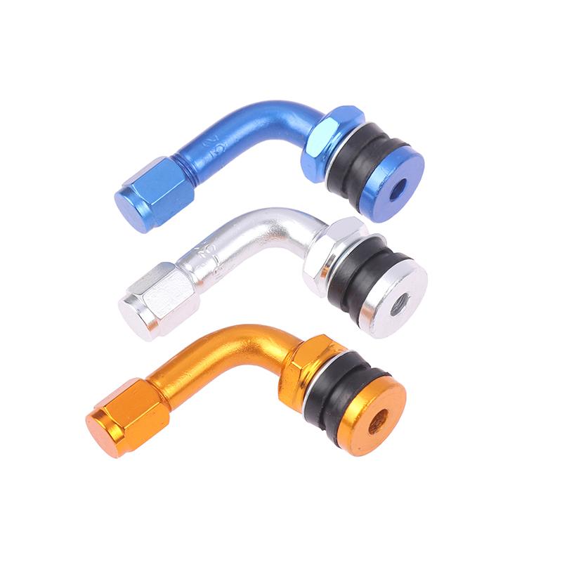 2 шт., клапаны для шин мотоцикла, крышка штока, воздушная крышка, 90 градусов, алюминиевый сплав с ЧПУ, универсальные колпачки для бескамерных клапанов